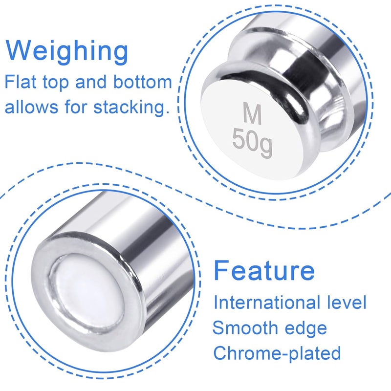 QP Calibration Weights, 50 Gram Scale Weights, OIML Class M1 High Precision Stainless Steel Scale Balance Weights with Chrome Finish, Calibration Weights for Digital Scale, Kitchen Scale, Pocket Scale - Image 4
